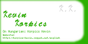 kevin korpics business card